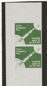 GB 1971 postal Strike Exeter Emergency Delivery Moon Shot imperf between MNH