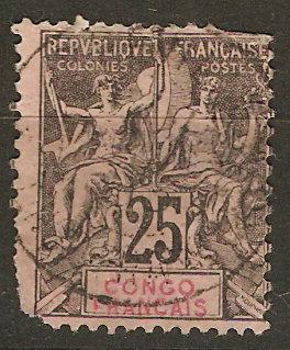 French Congo 27 Cer 19 Used SF 1892 SCV $16.00