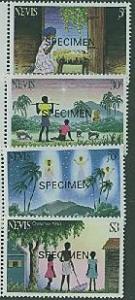 Nevis SC#186-9 Christmas issues Overprinted SPECIMEN MNH