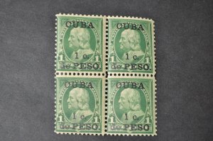 Cuba sc# 221 MNH OG Block of 4 1899 US Possessions stamps mint