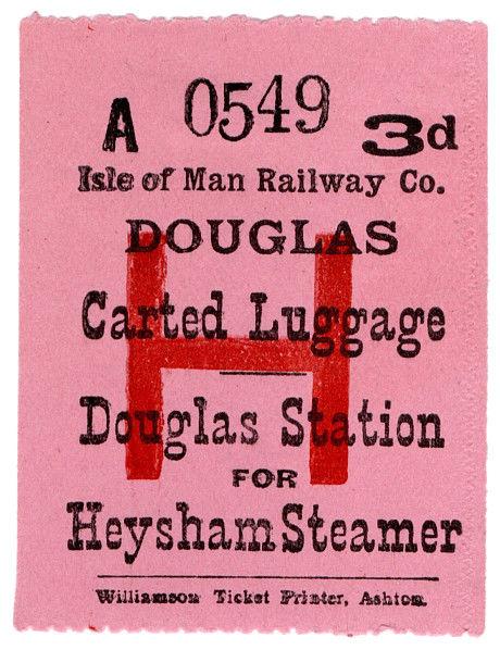 (I.B) Isle of Man Railway : Carted Luggage 3d (Heysham Steamer)