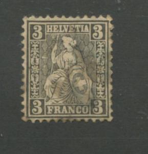 1862 Switzerland Helvetia Postage Stamp #42 Used CAT VALUE $160 ~ S8306