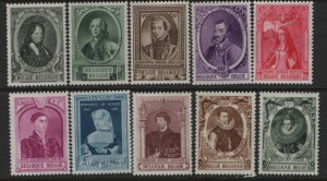 BELGIUM  B293-B302 MINT HINGED SET