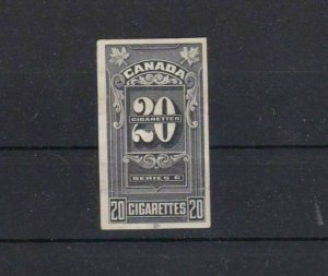 CANADA IMPERF CIGARETTE TAX STAMP . REF 1933