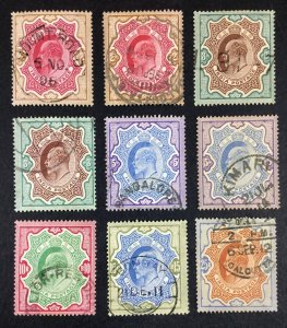 MOMEN: INDIA SG #138-147 1902-11 USED LOT #68202