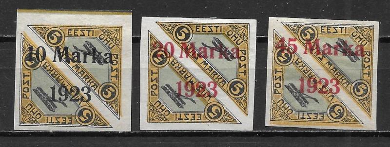 Estonia C4-6 Overprint set MH