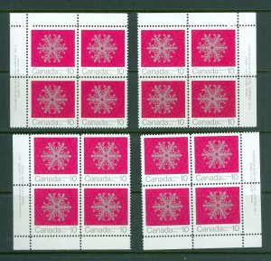 Canada. 1971. 4 Diff. Plate-Blocks. Mnh. Upper/Lower. Ice Flowers. Sc# 556