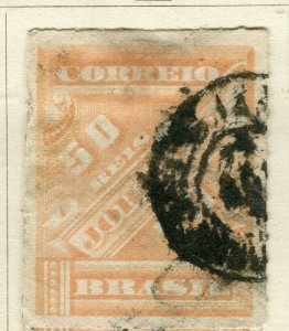 BRAZIL; 1889 early classic Jornaes issue fine used 50r. value