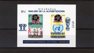 Nicaragua 1980 World Cup Spain 82 S/S IMPERFORATED Mi#Block 117b MNH