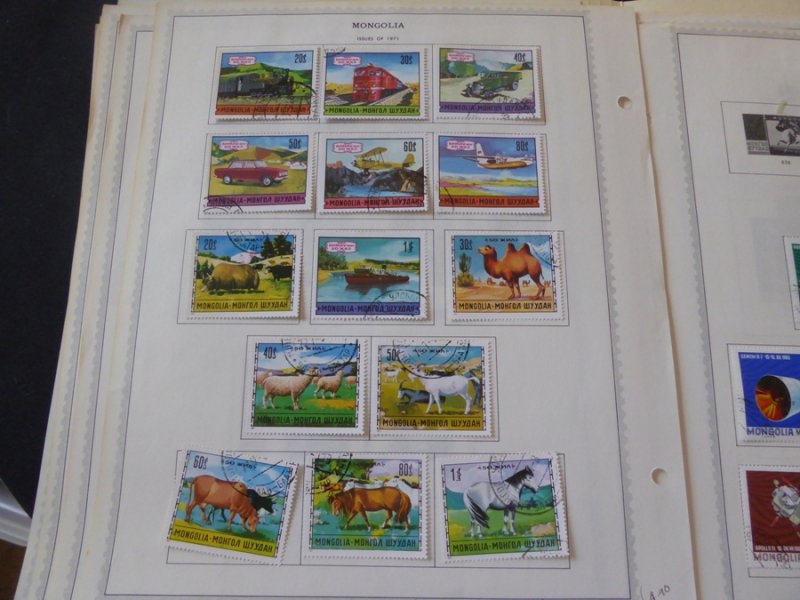 Mongolia 1968-1972 Stamp Collection on Album Pages