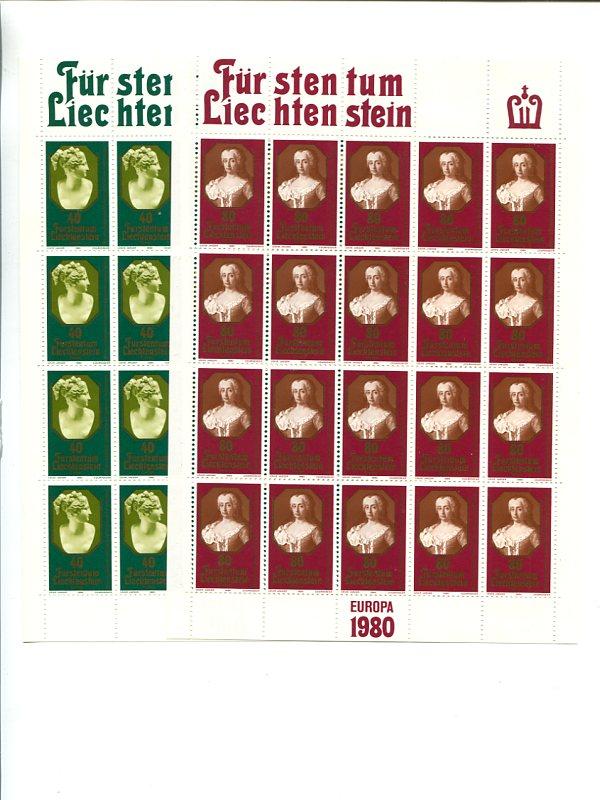 Liechtenstein   1980  Europa sheets VF NH  - Lakeshore Philatelics