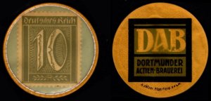 Germany Encased Postage Stamp Briefmarkengeld (Stamp Money) 10 Pfennig