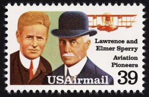 US C114 MNH VF/XF 39 Cent Lawrence and Elmer Sperry Aviation Pioneers