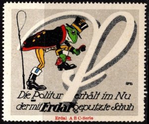 Vintage Germany Poster Erdal ABC Letter Series Frogs The Shoe Cleaned Erdal