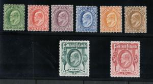 Falkland Islands #22 - #29 Very Fine Mint Original Gum Hinged Set