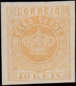 Cape Verde #13a, Complete Set, Imperf, 1881-1889, Hinged