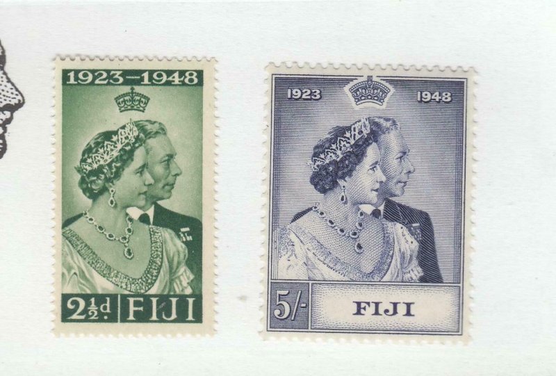 FIJI F88Y # 139-140 VF-MNH KGV1 SILVER WEDDING 1948 PO FRESH BB6