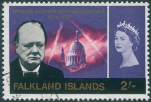 Falkland Islands 1966 2s bluish violet Churchill SG226 used