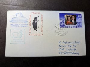 1977 Falkland Islands Airmail Cover South Georgia to Lehrte W Germany