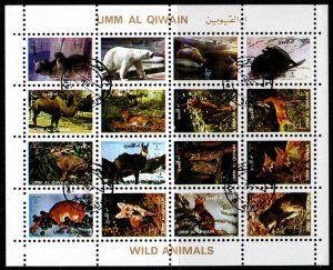 1972 Umm Al Qiwain Airmail Wild Animals Souvenir Sheet CTO