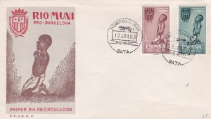 Rio Muni # 27-28, Praying Child, First Day Cover