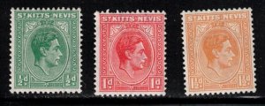 ST KITTS-NEVIS - Scott # 79-81 MH - KGVI