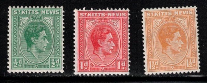 ST KITTS-NEVIS - Scott # 79-81 MH - KGVI