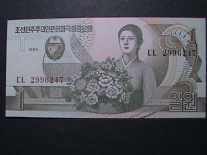 KOREA-1992-OLD $1 CURRENCY LOVELY LADY WITH FLOWERS UN CIRCULATED-VERY FINE