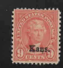 USA Scott 667 MH* Kansas Overprint CV$ 14