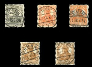 Germany #97-99 (Mi. 98-100b) Cat€39.50, 1916-17 2 1/2pf, 7 1/2pf and 15pf, ...