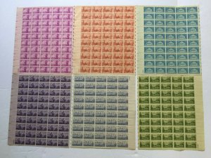 US,6 1950'S  POST OFFICE FRESH,MNH VF, FULL SHEETS,1950'S COLLECTION,MINT NH ,VF