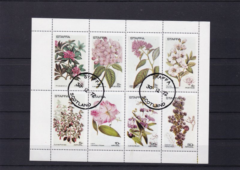 Staffa Scotland 1972 popular plants & flowers stamps sheet ref R38