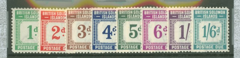 Solomon Islands (British Solomon Islands) #J1-8v Unused Single (Complete Set)