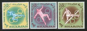 Sharjah - UAE 1964 Olympic Games Tokyo Japan Sports Sc 49-51 Set MNH # 6018A