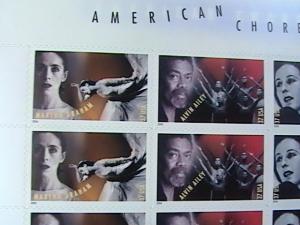 U.S.# 3840-3843(3843a)-MINT/NH--PANE OF 20---AMERICAN CHOREOGRAPHERS---2004