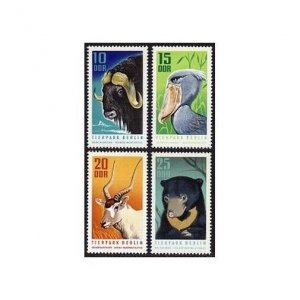 Germany-GDR 1243-1246, MNH. Mi 1617-1620. Berlin ZOO,1970. Musk Ox,Shoebill,Bear