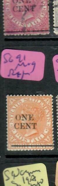 MALAYA STRAITS SETTLEMENTS  (P3011B)   QV  1C/8C  SG91    MNH