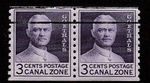 Canal Zone # 153, General Goethals, Coil Pair, Used