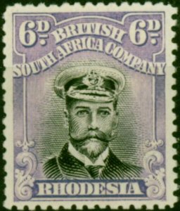 Rhodesia 1922 6d Jet-Black & Lilac SG295 Good MM