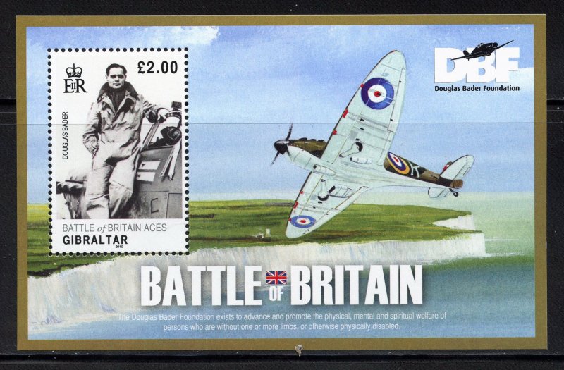 Gibraltar 1228 MNH, Battle of Britain Souvenir Sheet from 2010.