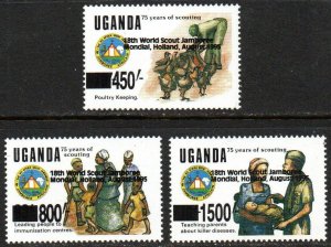 Uganda Sc #1302-1304 MNH