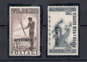 1952 PAPUA NEW GUINEA - SG n. 14a/15a SPECIMEN 2 MNH/** values