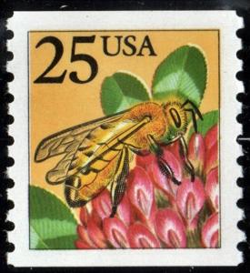 SC#2281 25¢ Honeybee Coil Single (1988) MNH