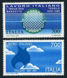 Italy 1702-1703, MNH.Michel 2003-2004. Industries,1987.Marzotto Textile,Italgas.