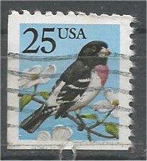 UNITED STATES, 1988, used 25c, Grosbeak Scott 2284