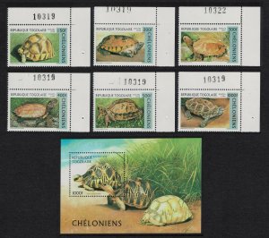 Togo Turtles and Tortoises 6v+MS Corners Numbers 1996 MNH SC#1790-1795A