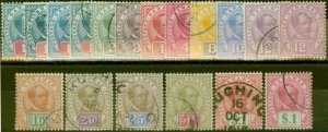 Sarawak 1899-1908 Extended set of 18 SG36-47 V.F.U