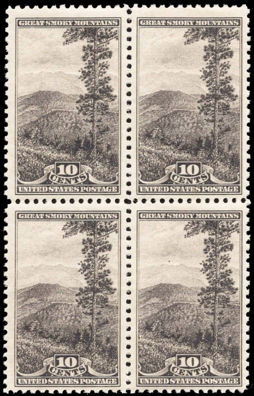 United States Scott 749 Unused hinged with three never hinged and.