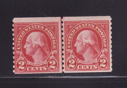 United States 599 Line Pair MNH President George Washington