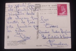 D)1976, SPAIN, POSTCARD CIRCULATED IN SPAIN, WITH BASIC SERIES STAMP,